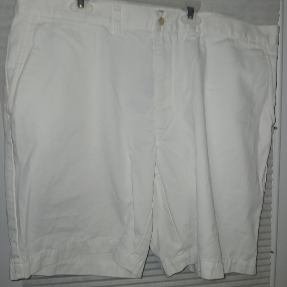 Ralph Lauren Polo White Flat Front Men Shorts